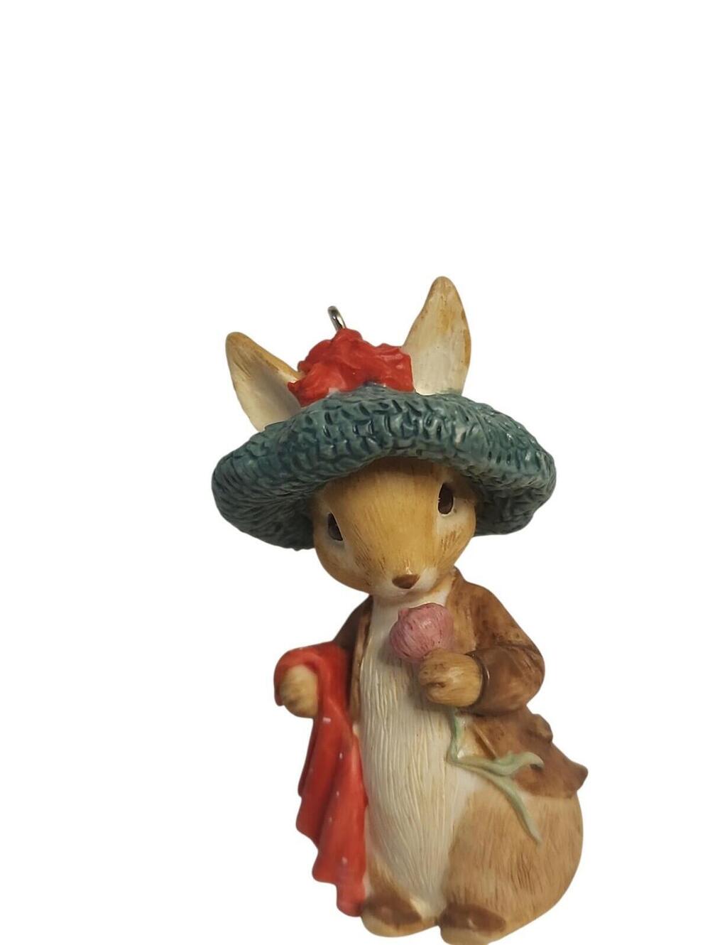 Hallmark Beatrix Potter  1998 Rabbit  Sweater Hat Flower